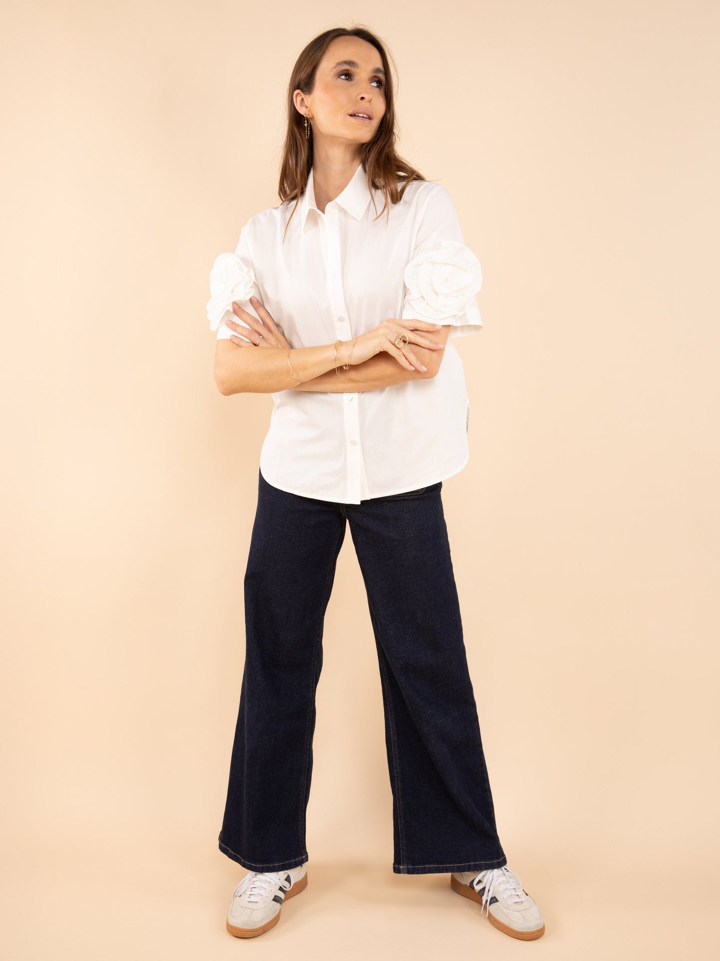 Kurzärmeliges Hemd mit Blumenmuster