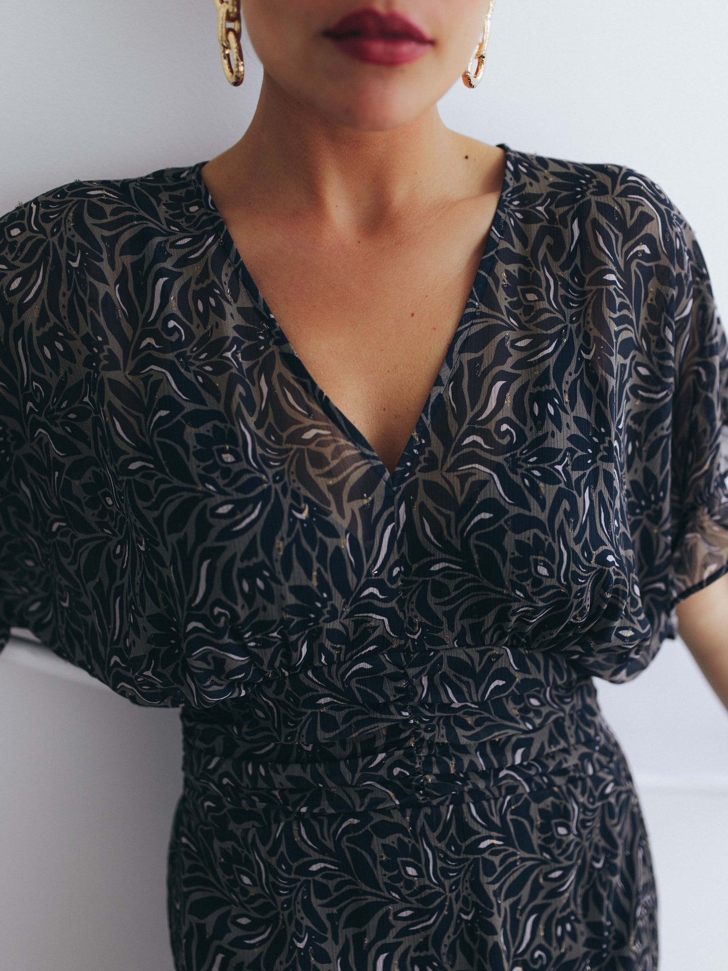 Bedrucktes langes Kleid