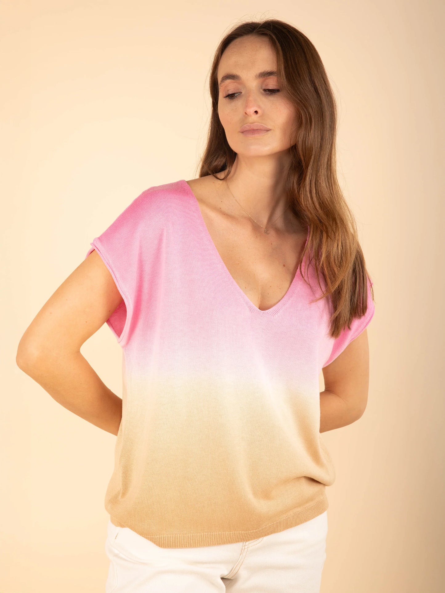 Pullover mit Farbverlauf in Rosa