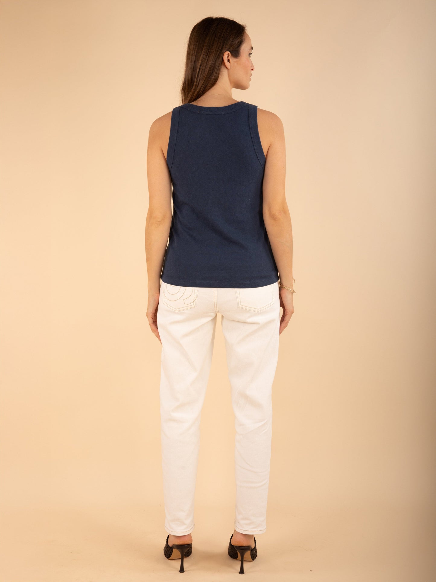 Tanktop mit Perlen in Tinte