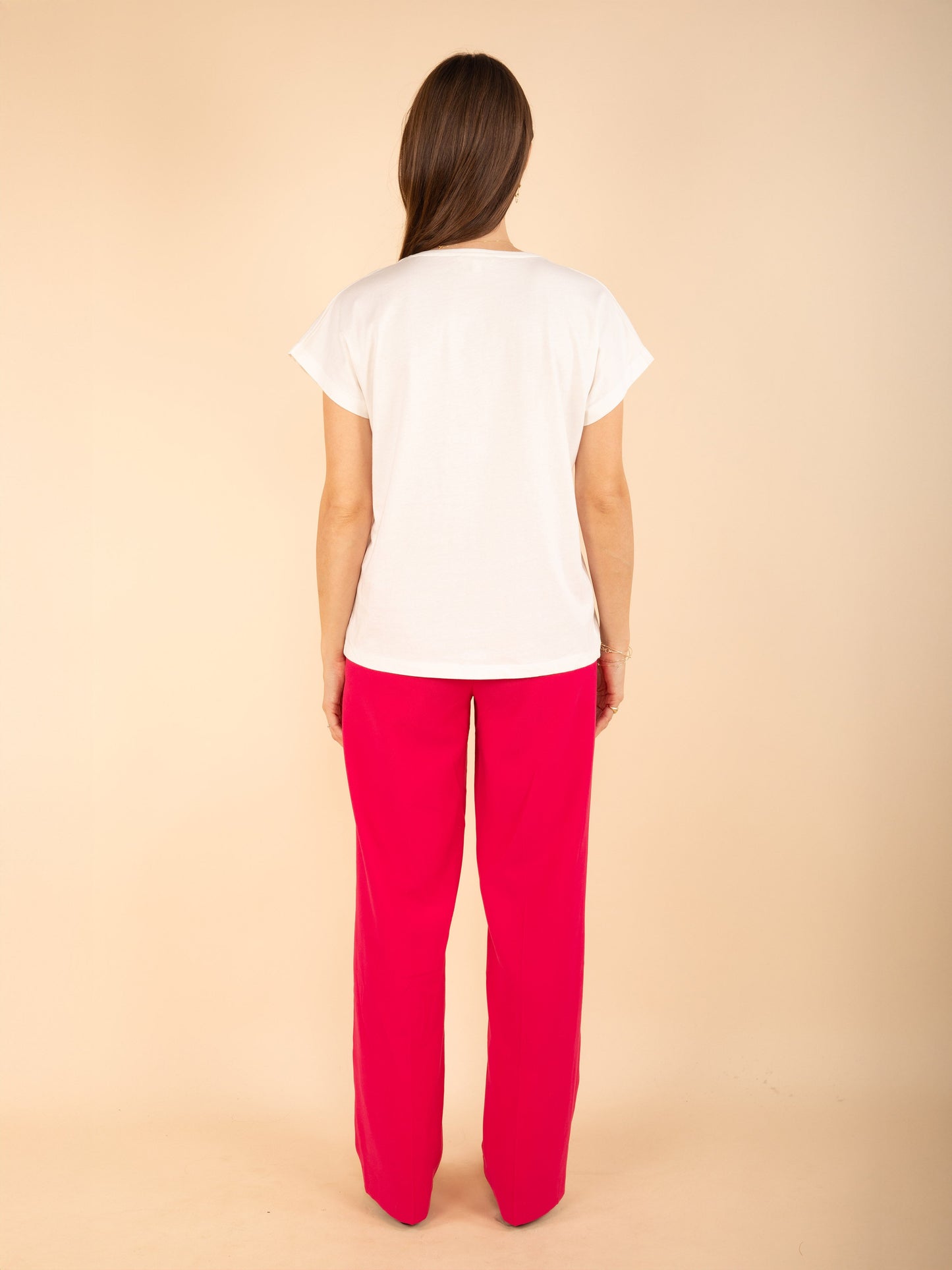 T-Shirt mit V-Ausschnitt und Aufdruck