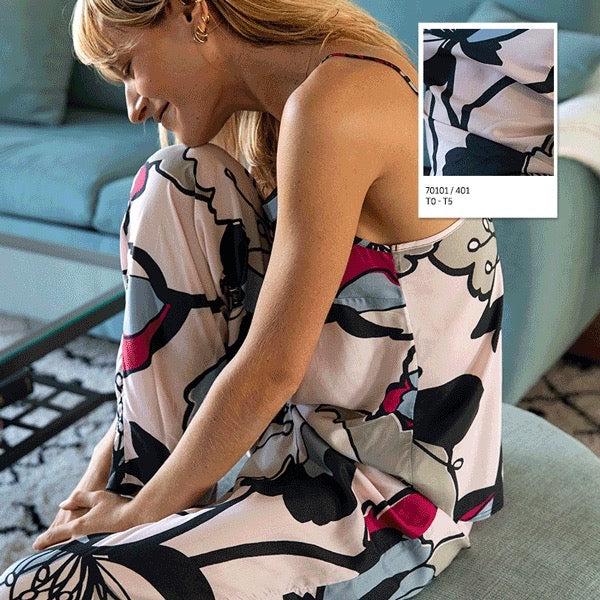 Pyjama Caraco und Hose (mandarine & zartrosa)