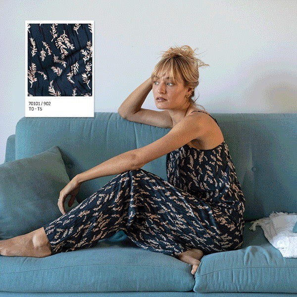 Pyjama Caraco und Hose (grün & anthrazit)