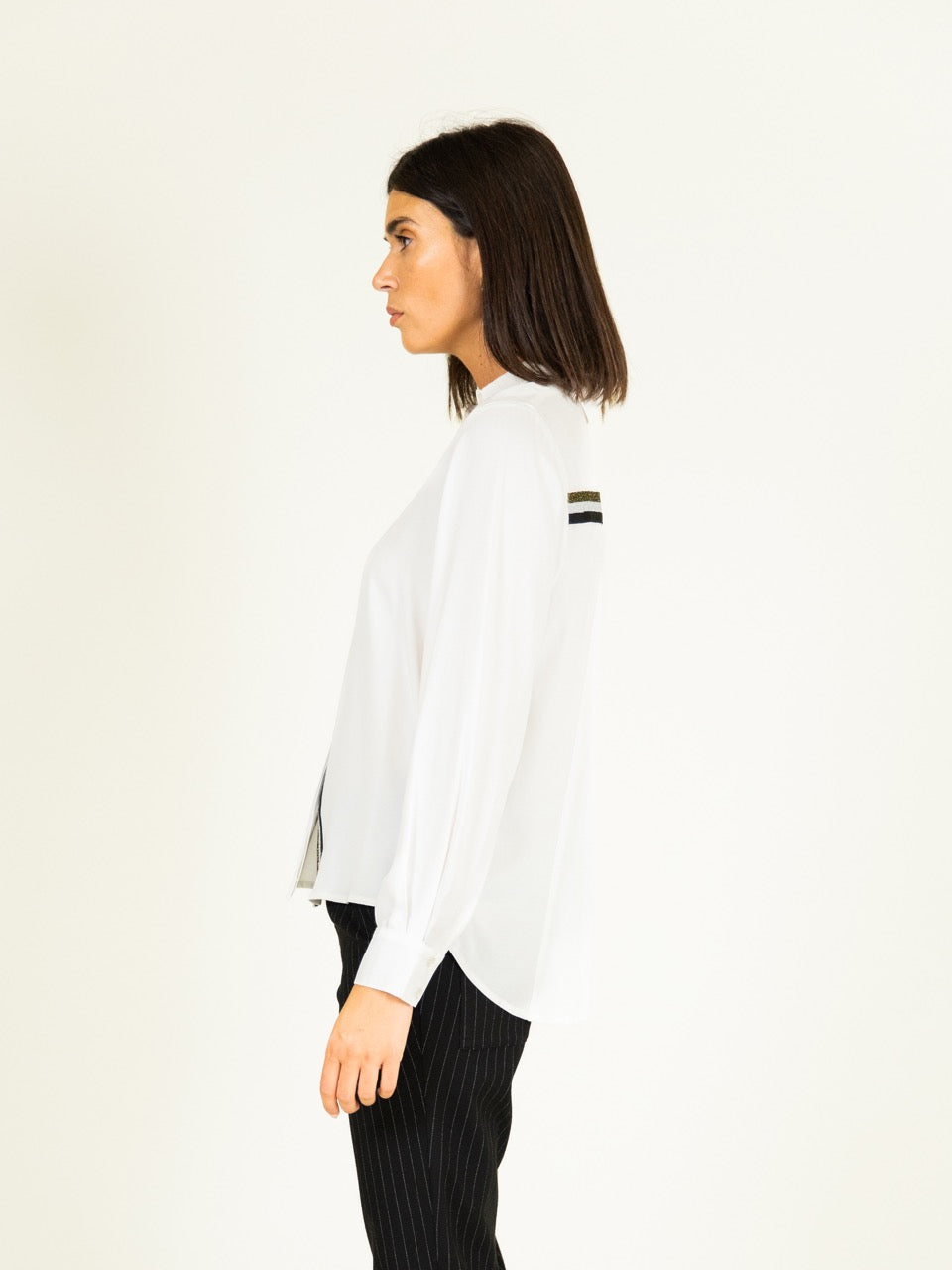 Hemd mit Lurex-Besatz