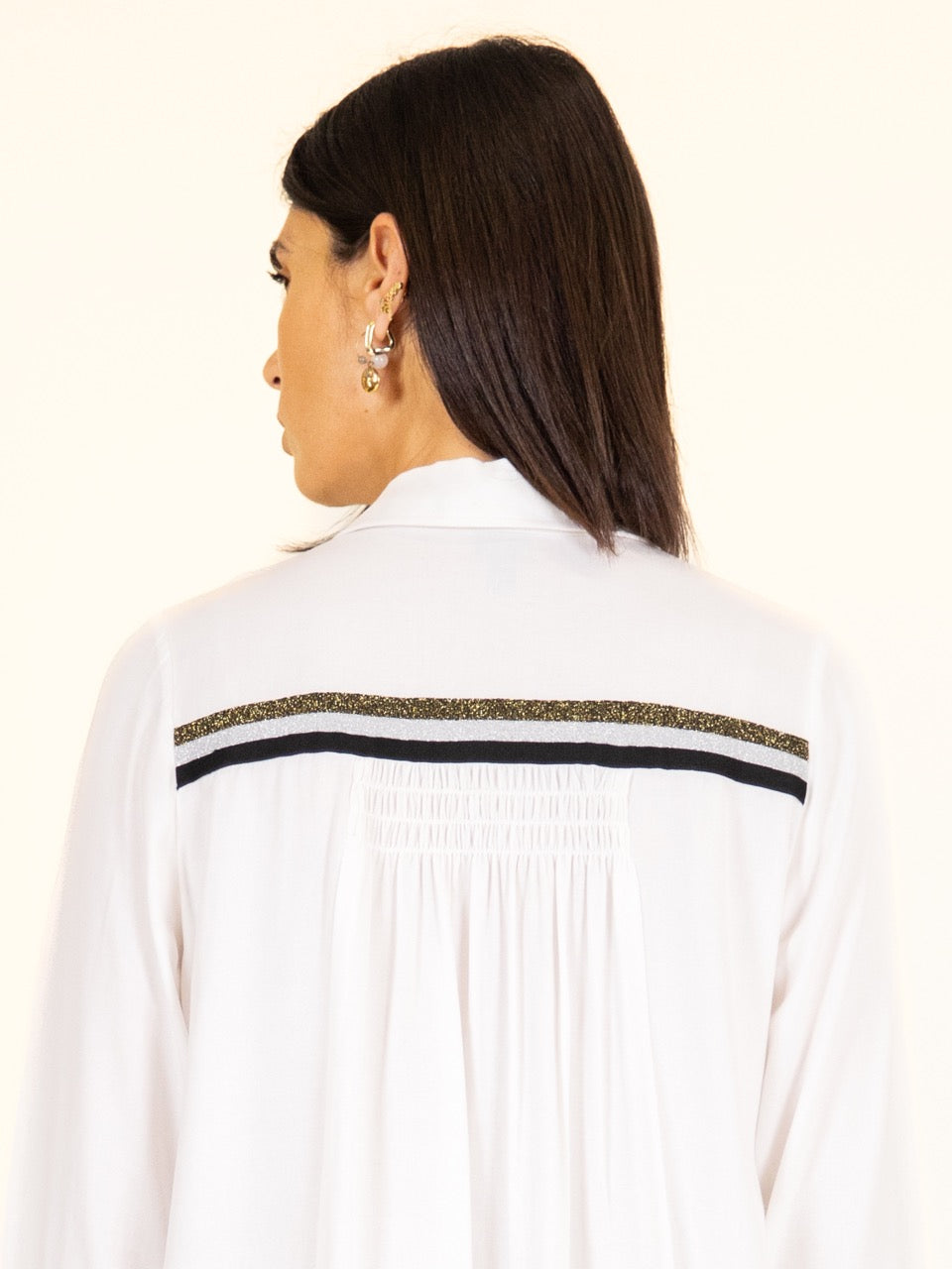 Hemd mit Lurex-Besatz