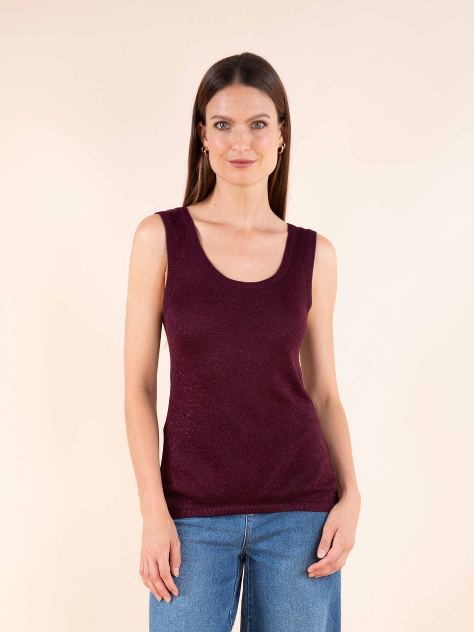 Irisierendes Top in Aubergine