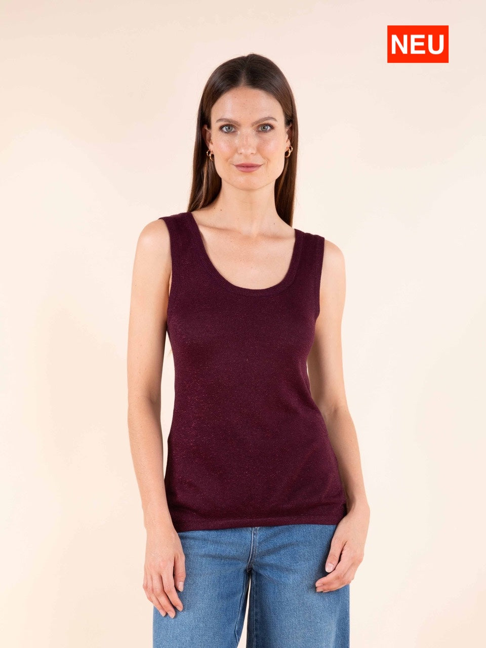 Irisierendes Top in Aubergine