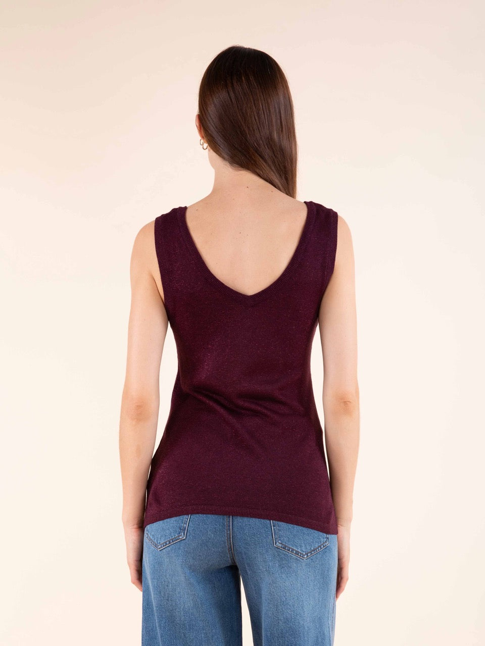 Irisierendes Top in Aubergine