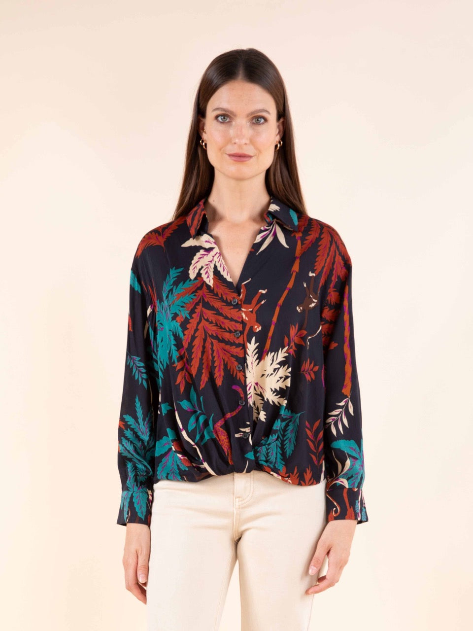 Bedruckte Twist-Bluse
