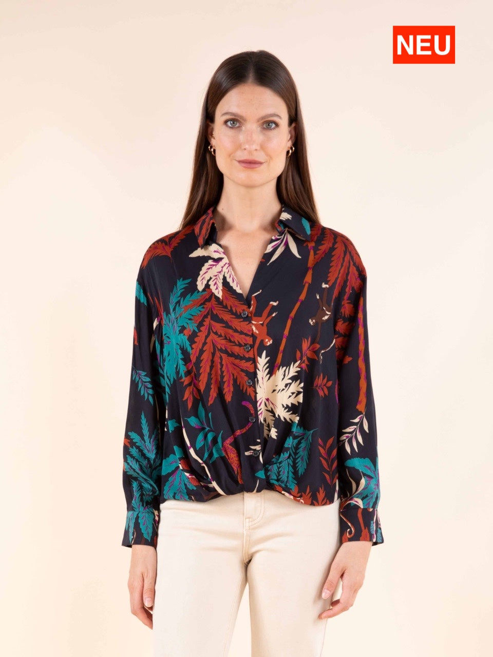Bedruckte Twist-Bluse