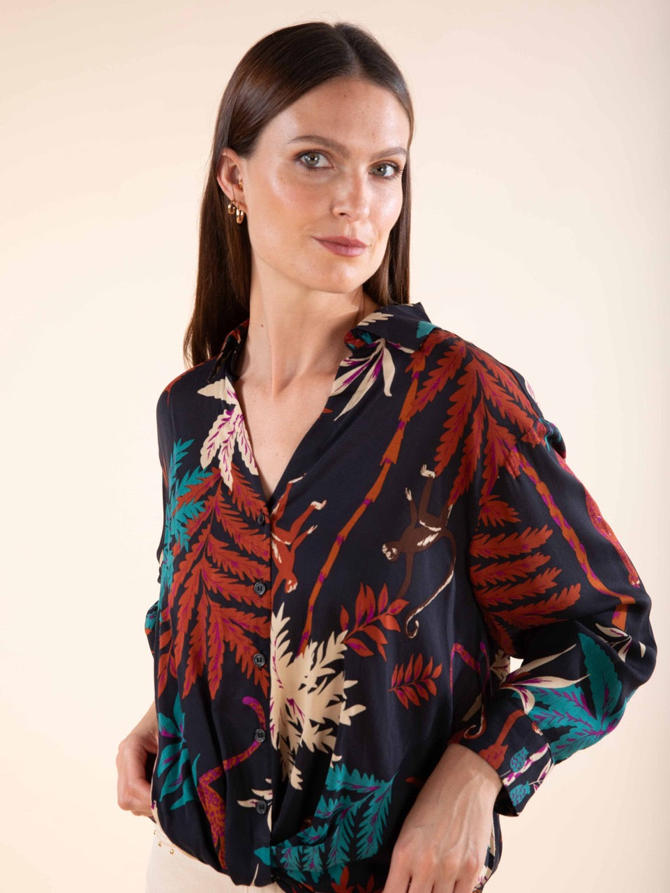 Bedruckte Twist-Bluse
