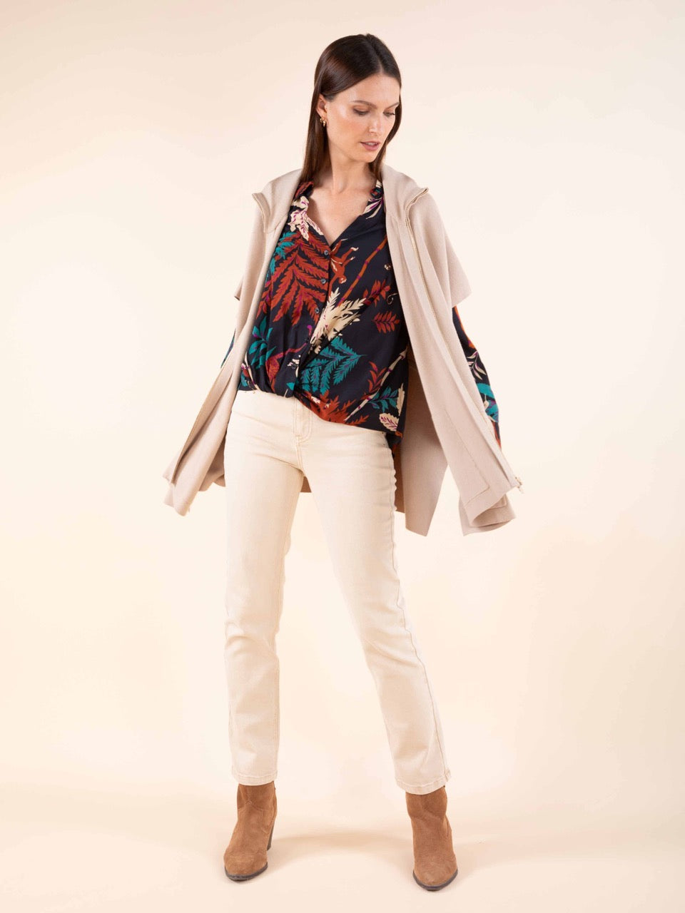 Bedruckte Twist-Bluse