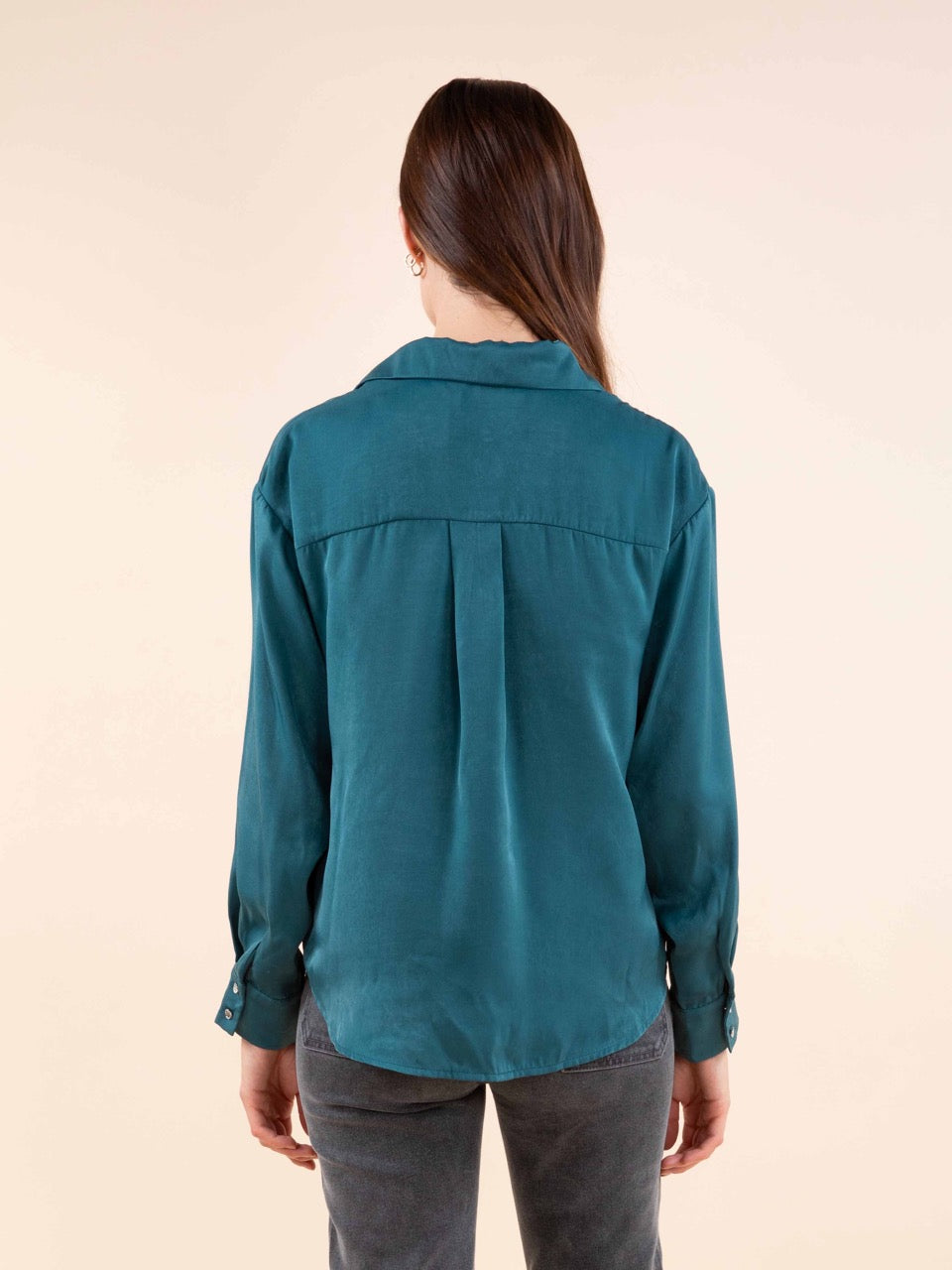 Satinierte Twist-Bluse