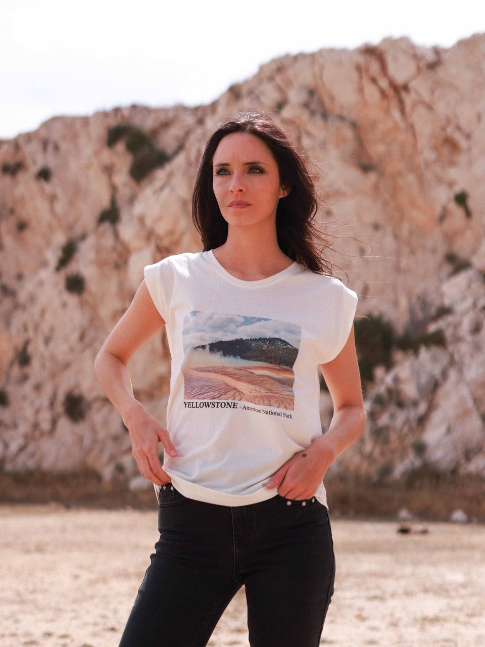 Ärmelloses T-Shirt mit Fotodruck