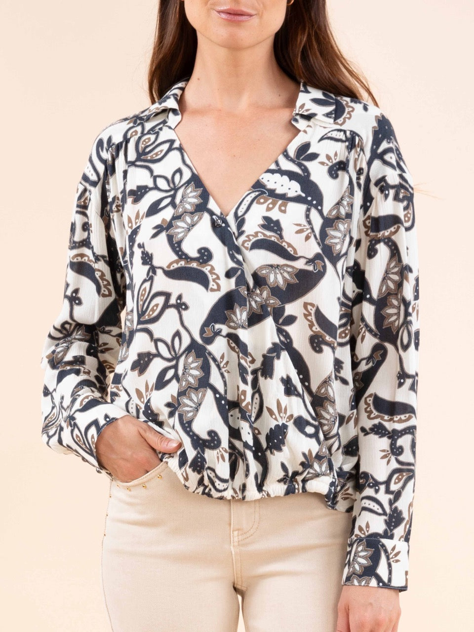 Bluse mit Wickeloptik