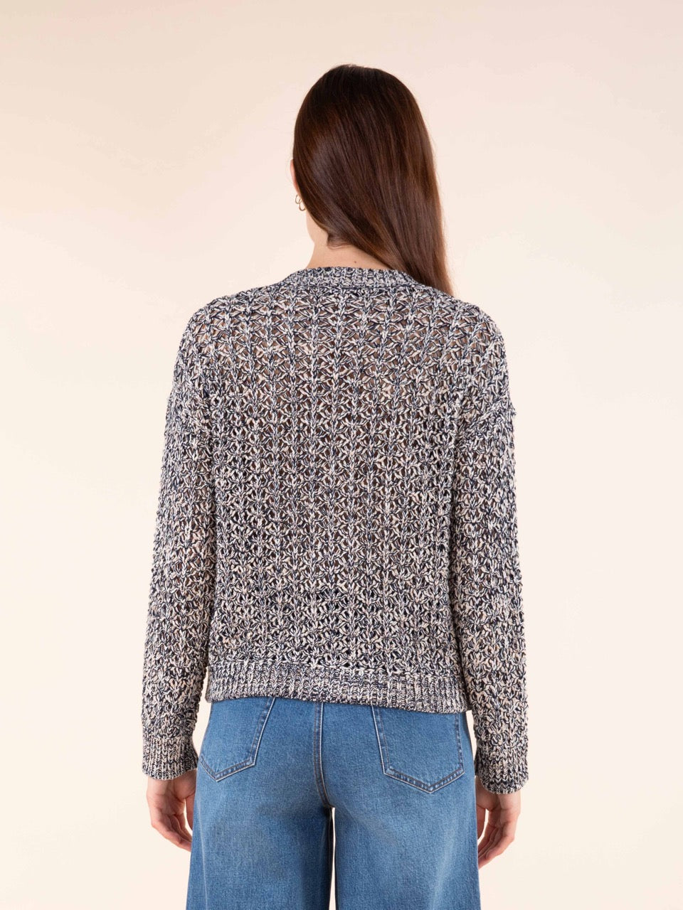 Dreifarbige Strickjacke