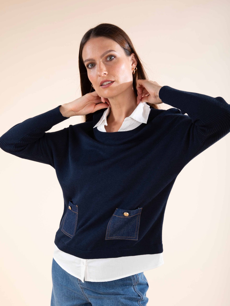 Pulli mit Jeanstaschen