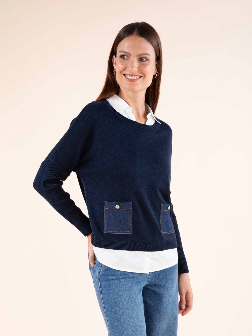 Pulli mit Jeanstaschen