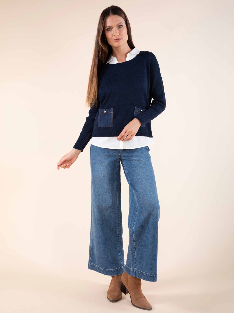 Pulli mit Jeanstaschen