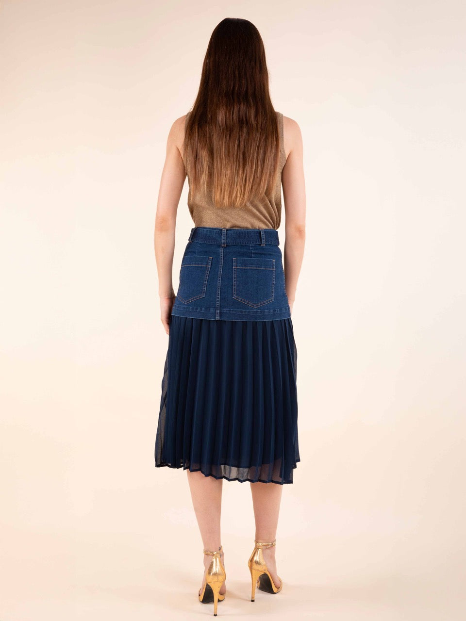Rock aus Jeansstoff und Voile