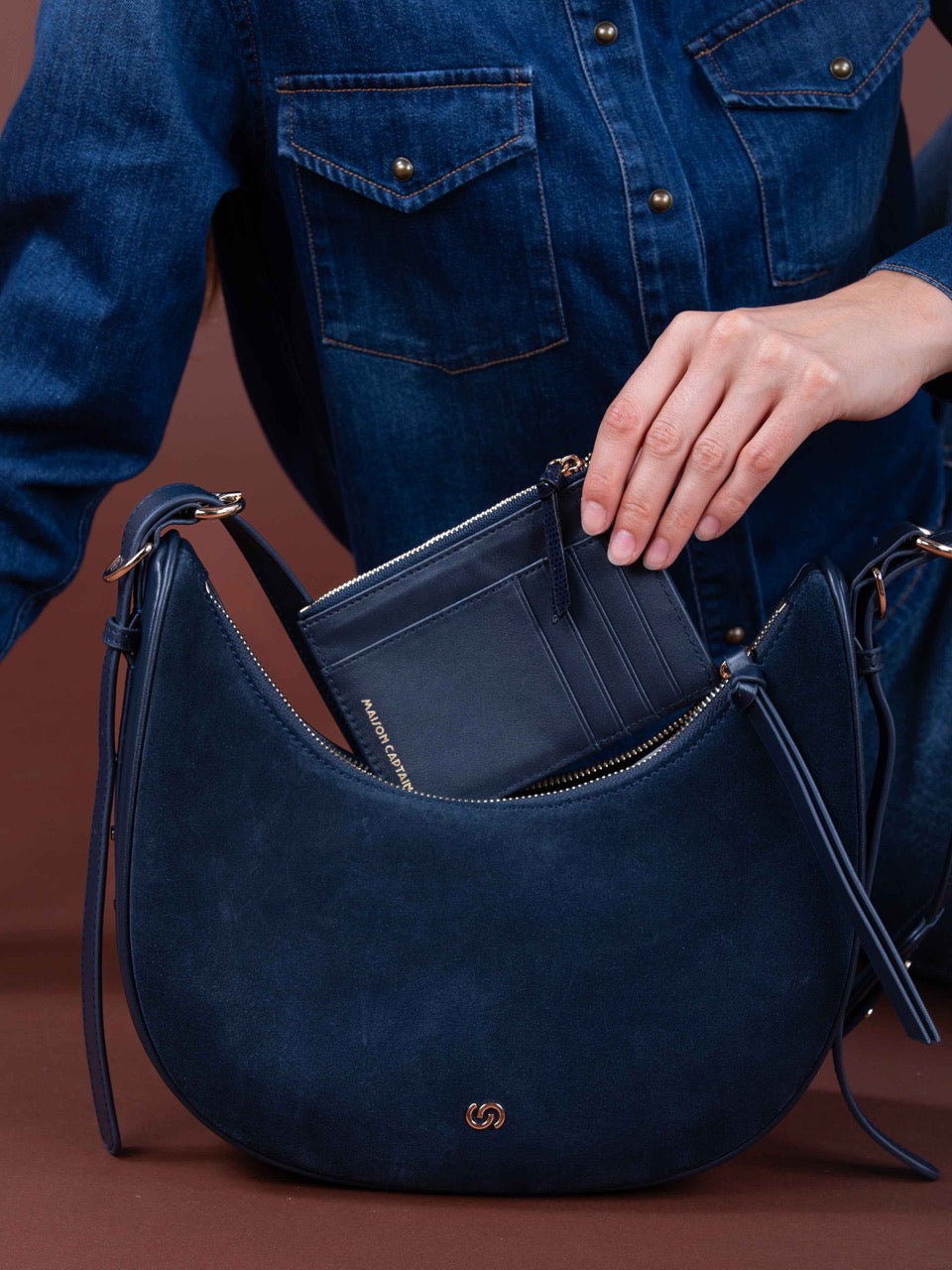 Kleine Geldbörse ROMAIN in Denim