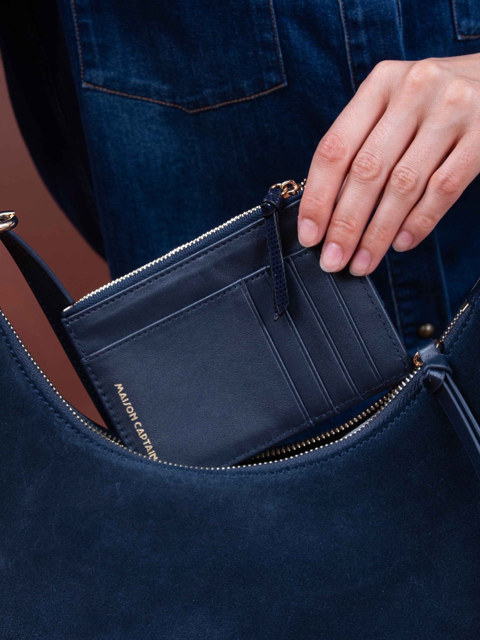 Kleine Geldbörse ROMAIN in Denim