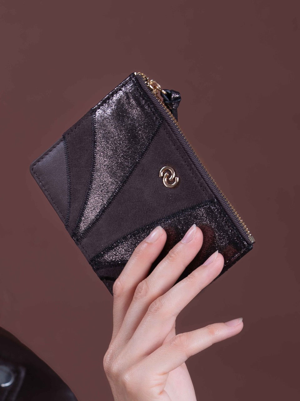 Kleine Geldbörse ROMAIN in Chocolat