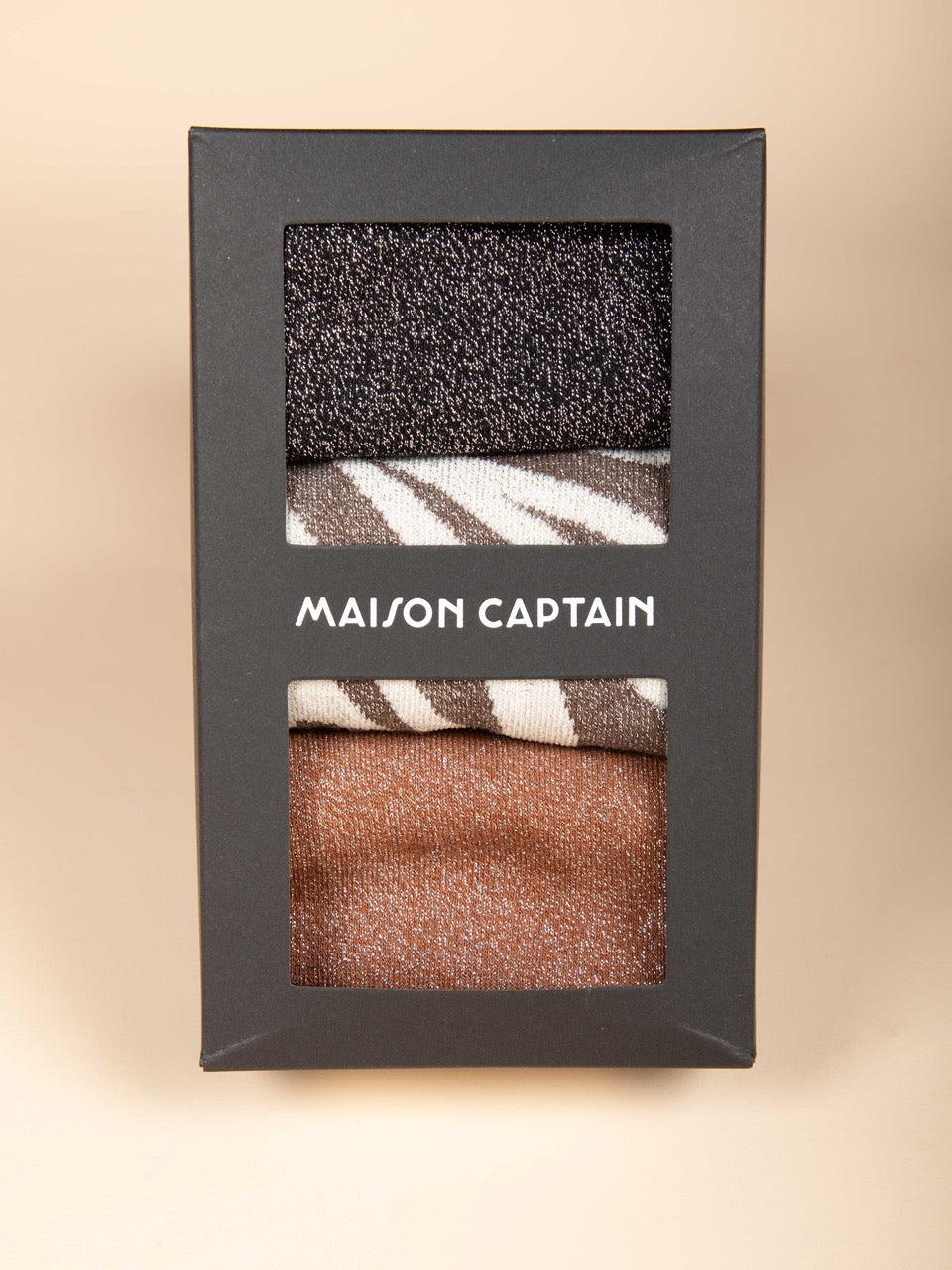 3er-Pack Lurex-Socken in Schwarz