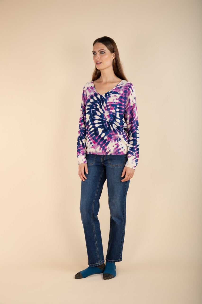 Pulli Tie-Dye in Indigo/Violett