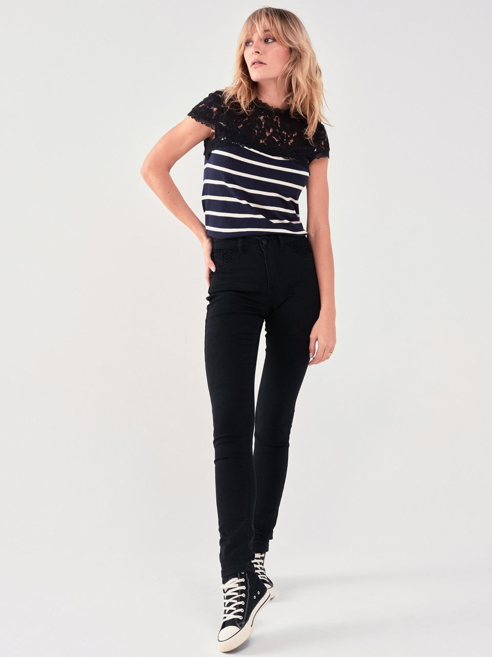 Jeans EVA mit Spitze