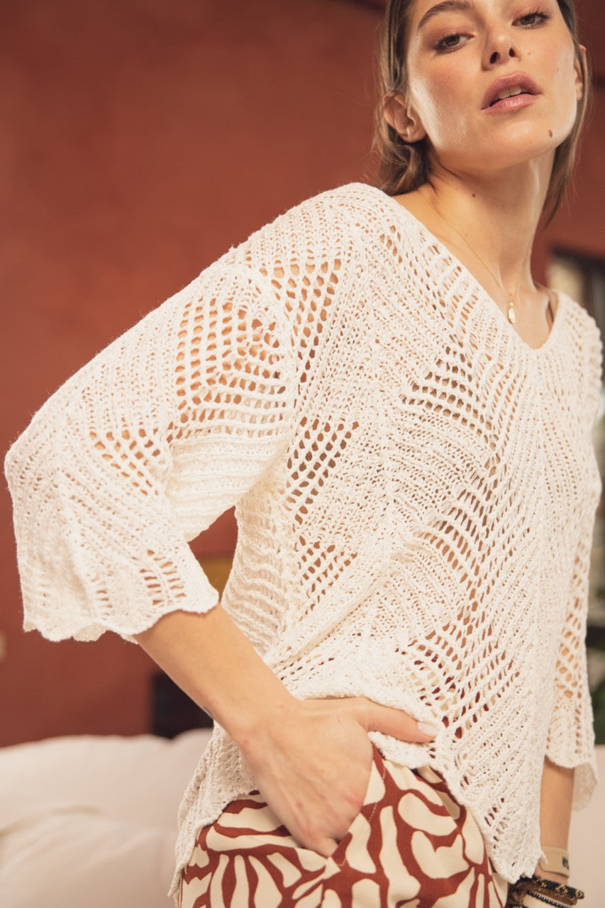 Pullover mit Lochmuster