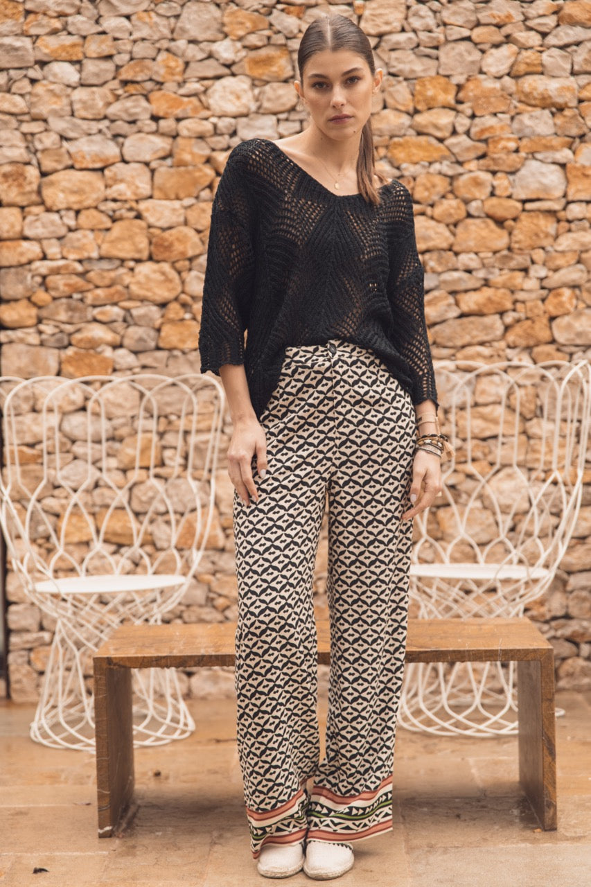 Pullover mit Lochmuster