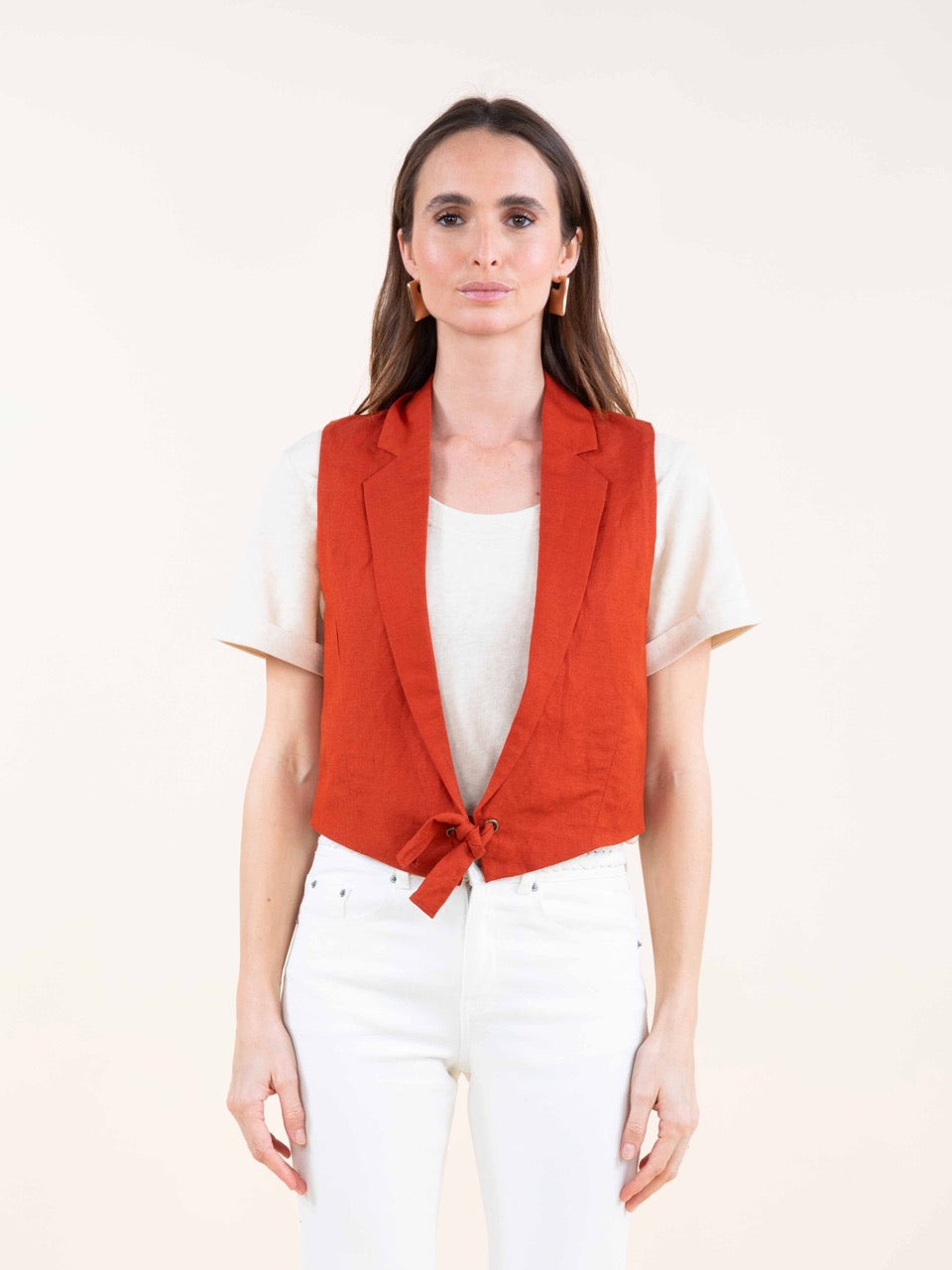 Ärmellose Jacke in Paprika