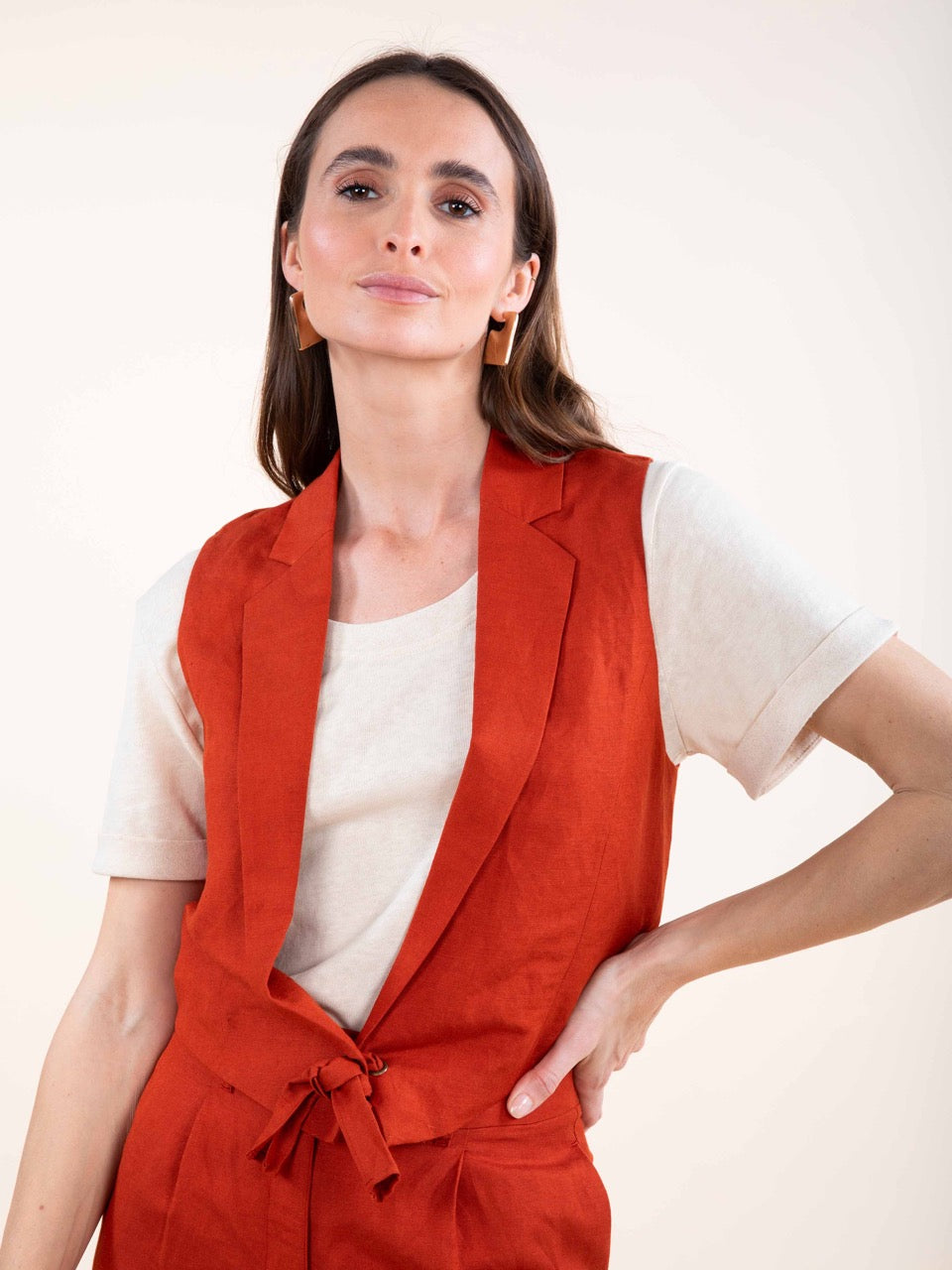 Ärmellose Jacke in Paprika