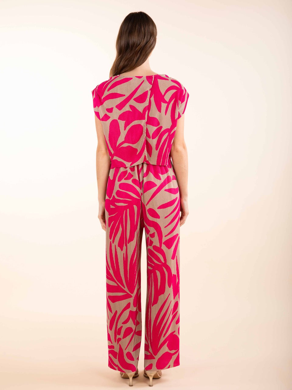 Plissierter Overall in Rosa