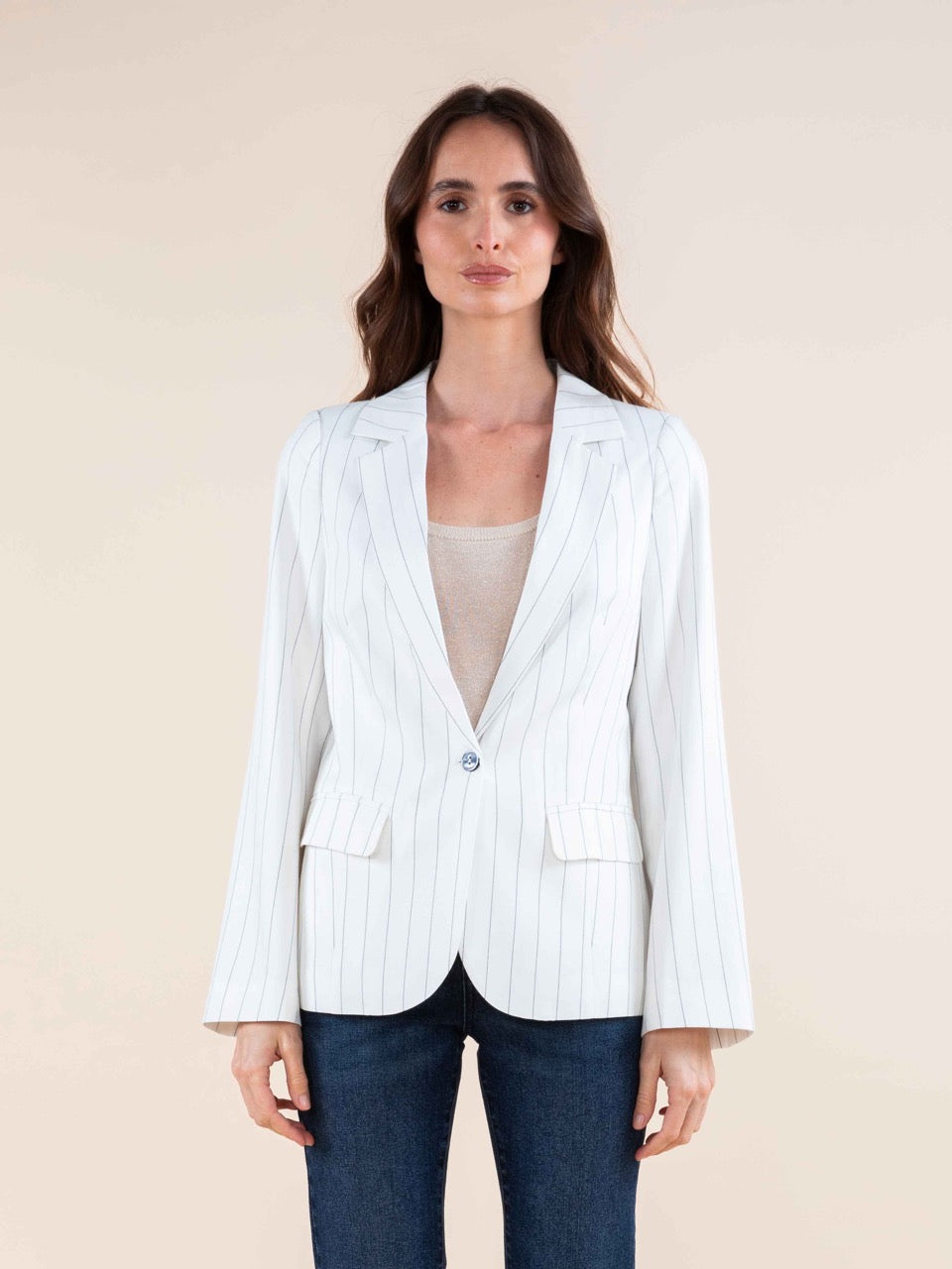 Blazer mit Mikrostreifen im Tennis-Look