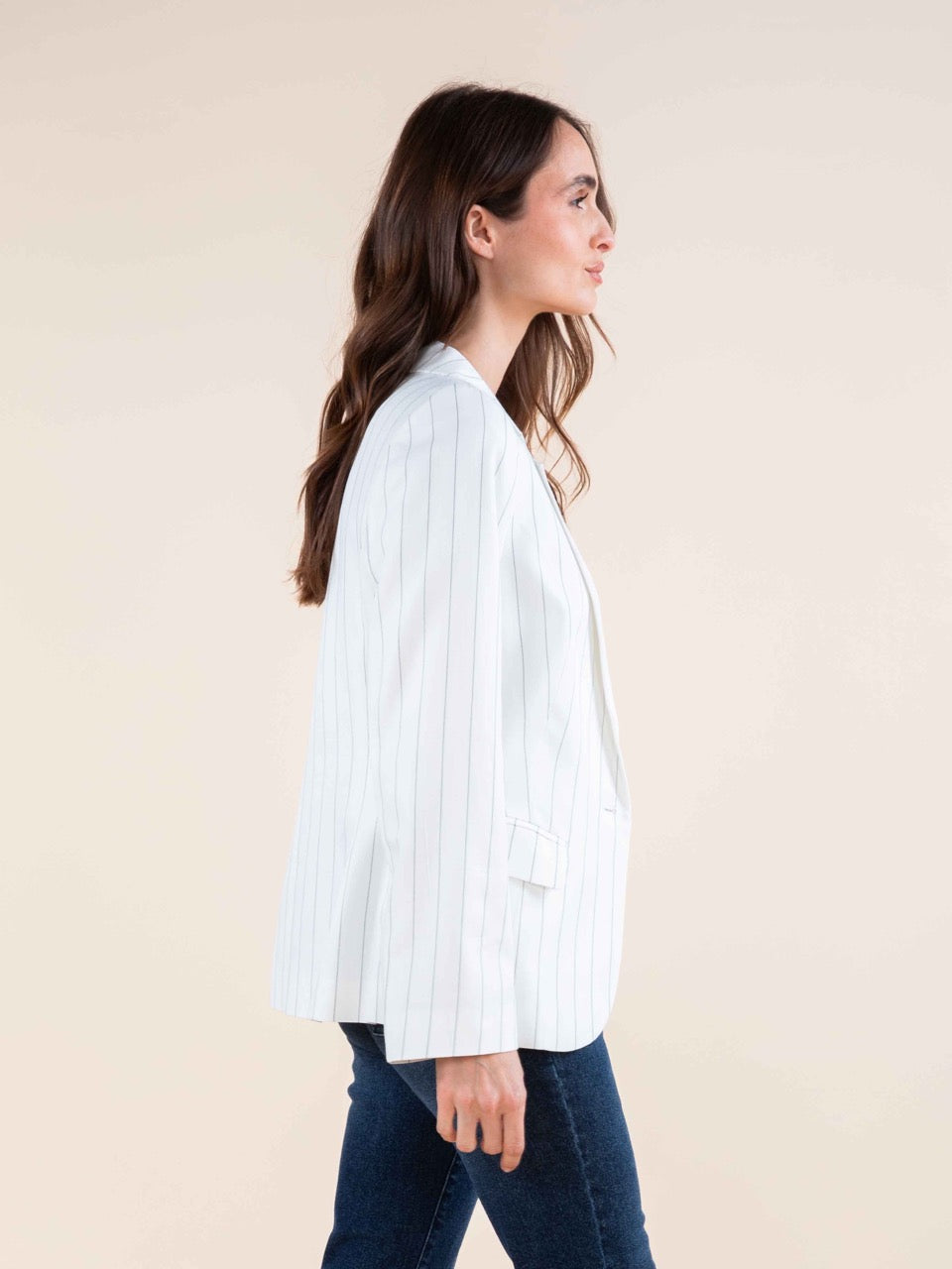 Blazer mit Mikrostreifen im Tennis-Look