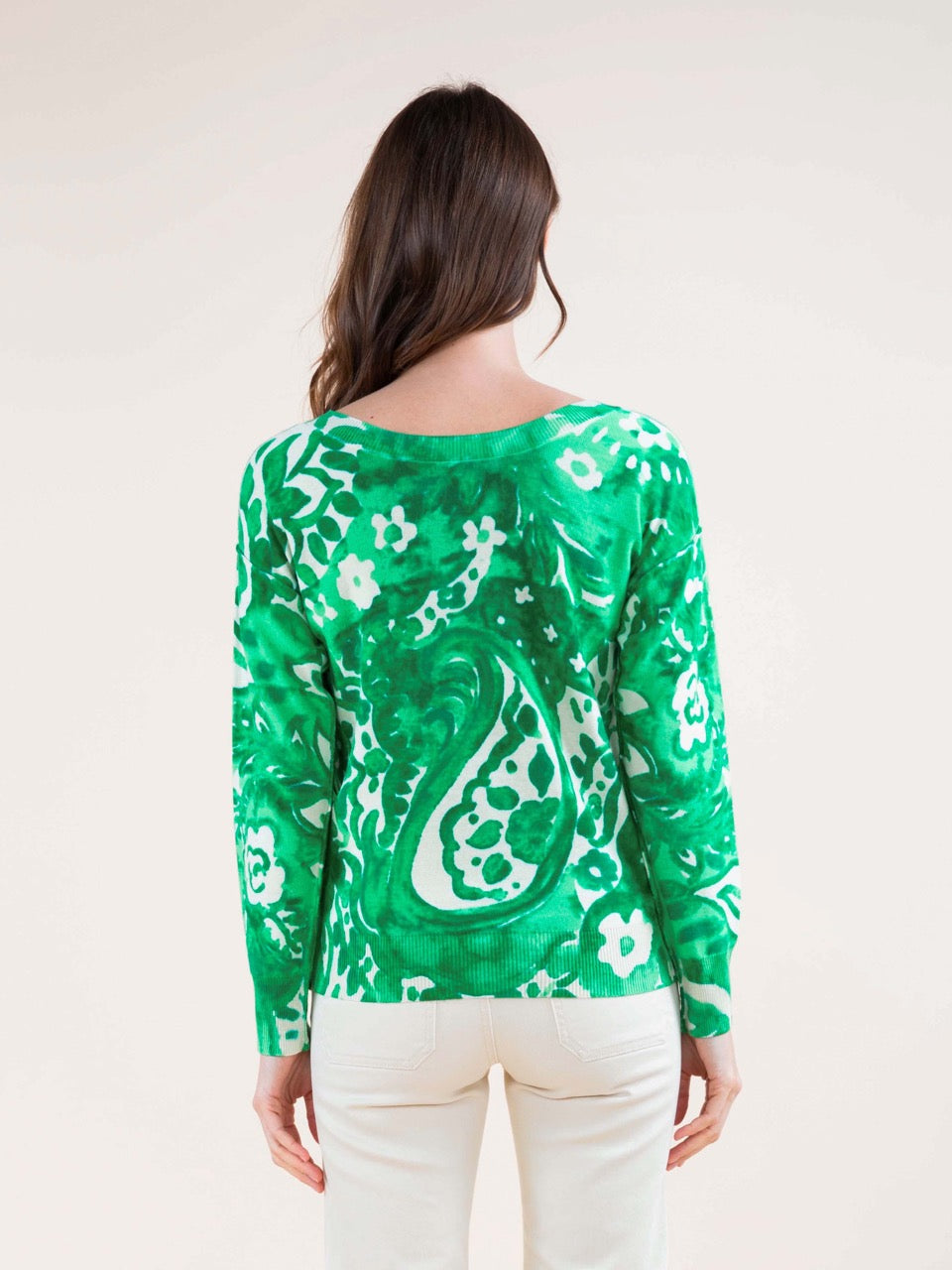 Pullover mit Bandana-Print in Grün