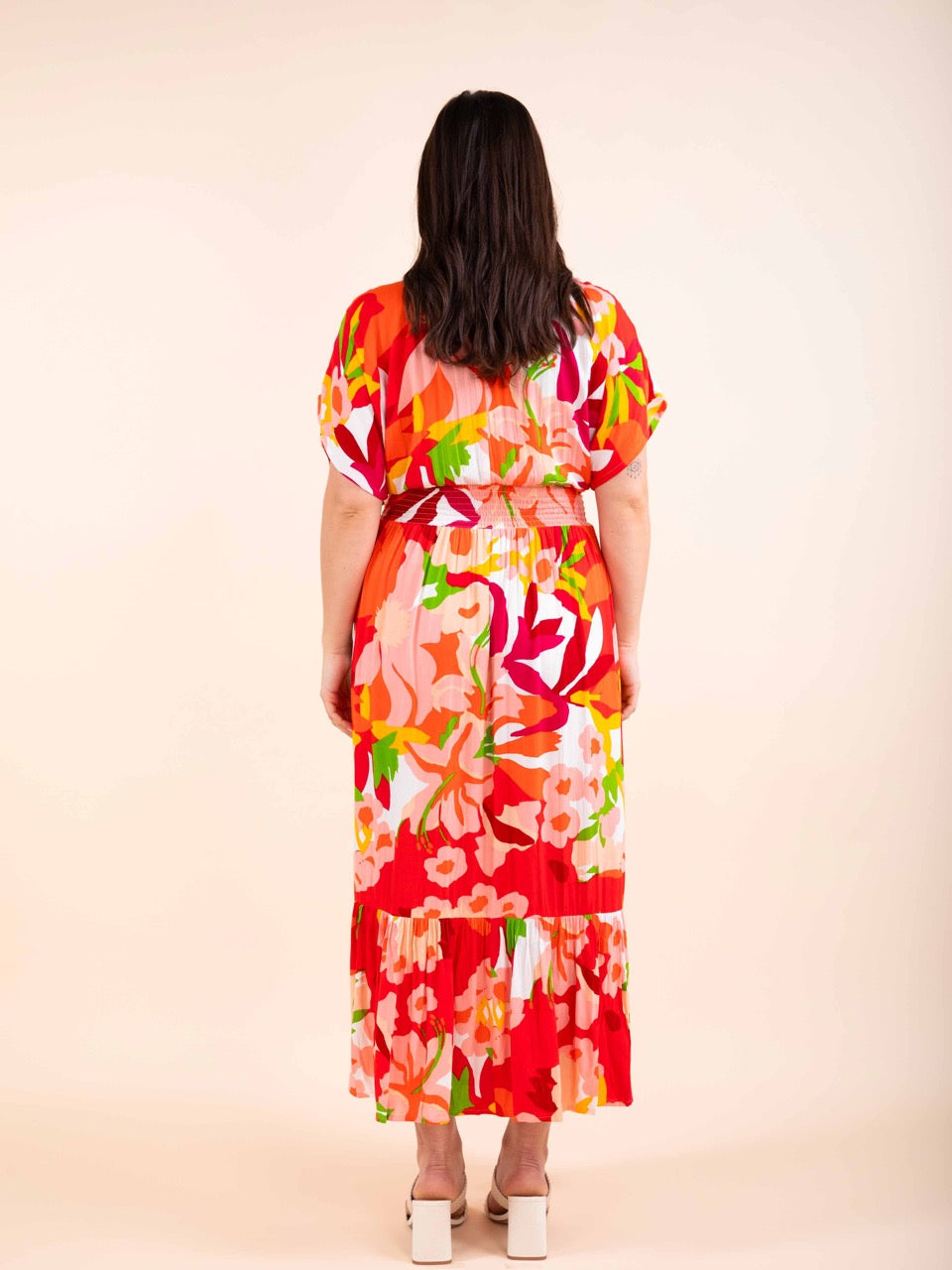 Langes Kleid mit Blumenprint
