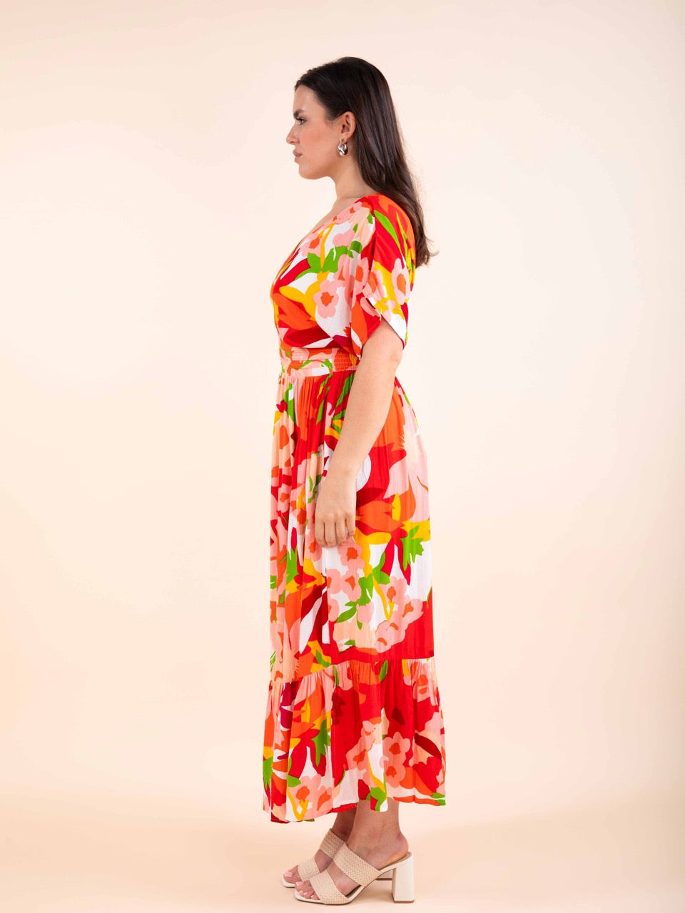 Langes Kleid mit Blumenprint