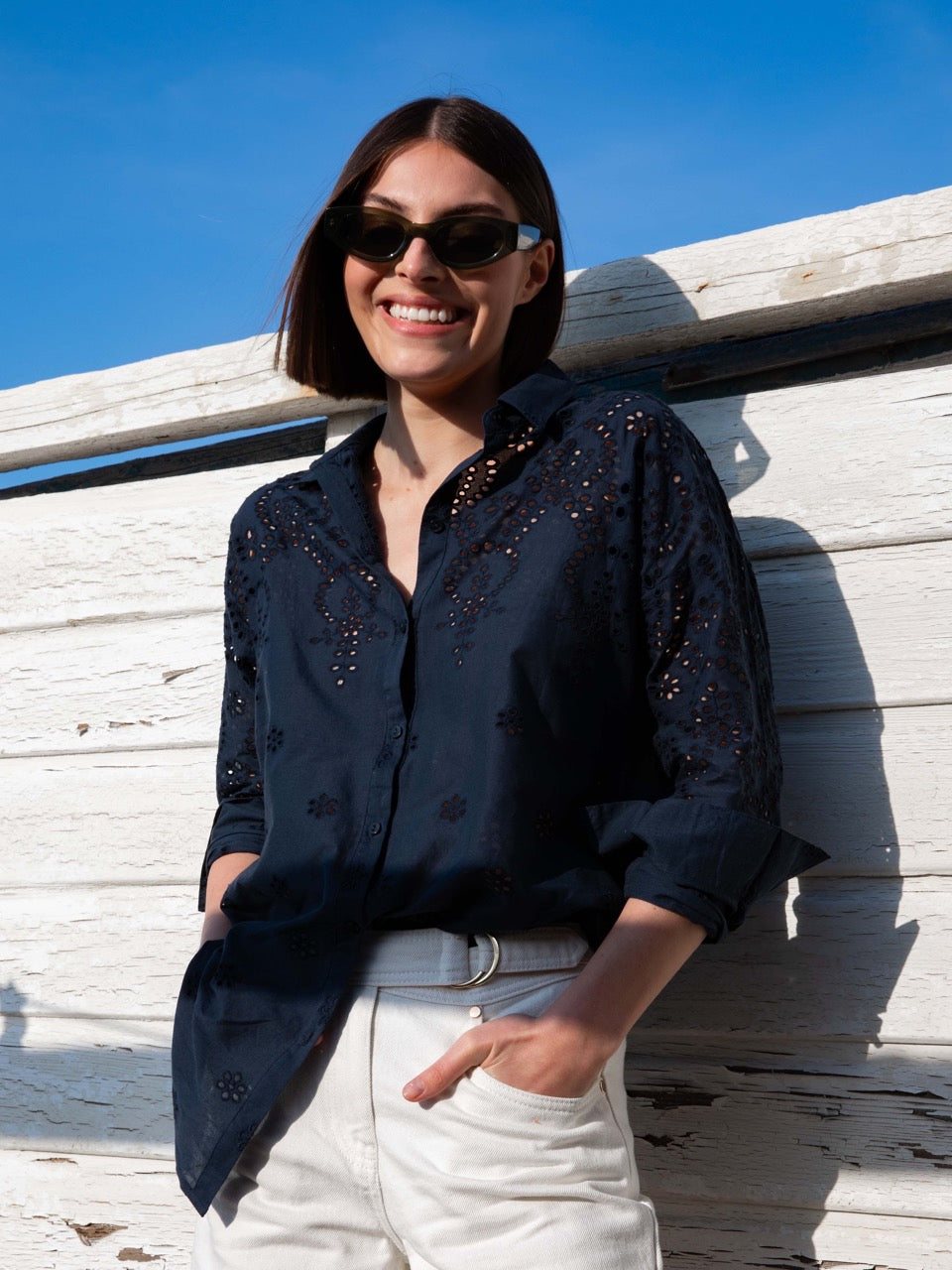 Bestickte Bluse