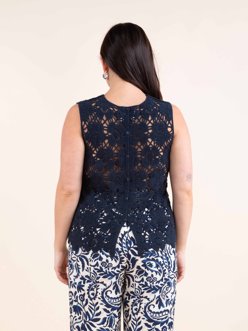 Makramee-Top in Indigo