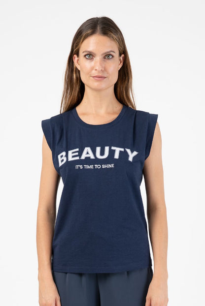 Besticktes T-Shirt BEAUTY