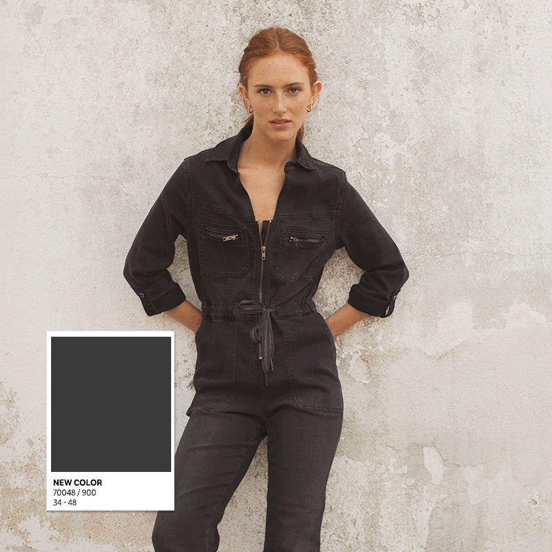 Jeans-Overall, Schwarz