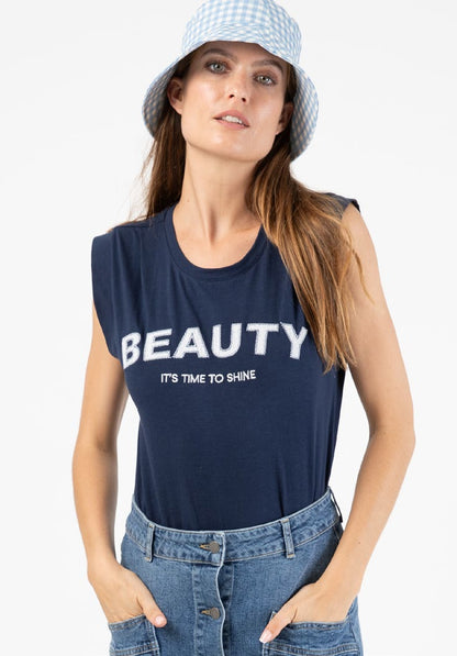 Besticktes T-Shirt BEAUTY