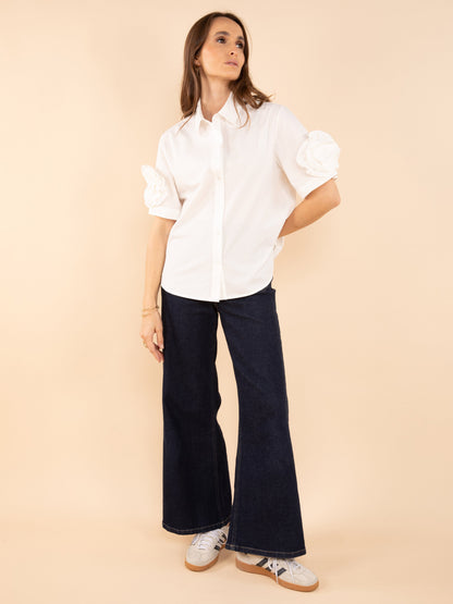 Kurzärmeliges Hemd mit Blumenmuster