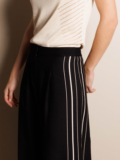 Weite, fließende Hose in Schwarz