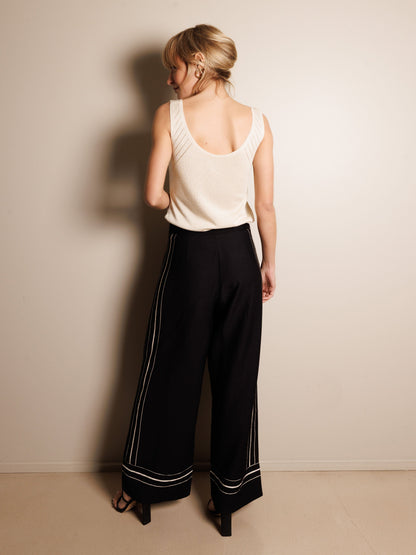 Weite, fließende Hose in Schwarz