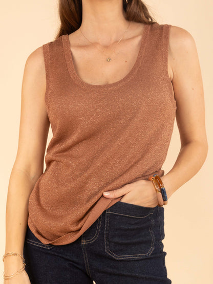 Irisierendes Top in Altrosa