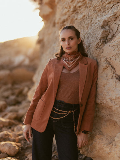 Irisierendes Top in Altrosa